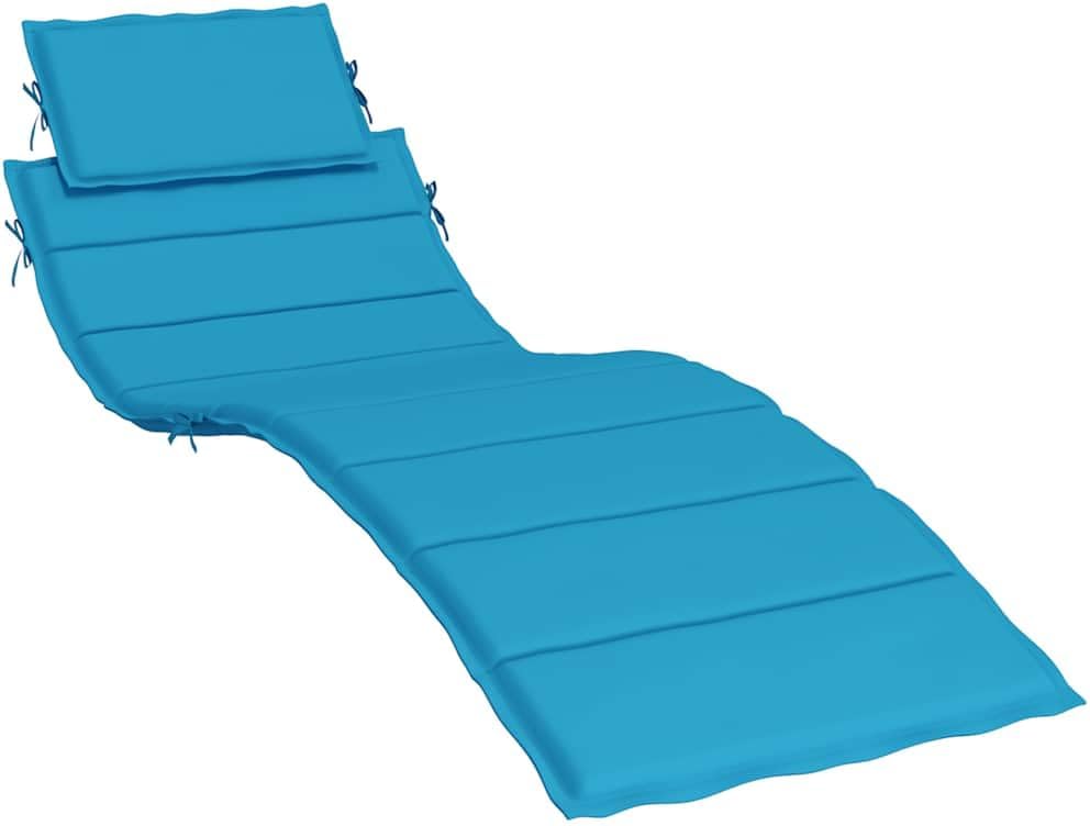 vidaXL Patio Cushion, Sun Lounger Chair Cushion, Lounge Chaise Cushion with Non-Slip Elastic Back for Garden Outdoor, Blue Oxford Fabric