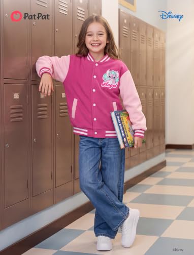 Image of Disney Kids Fleece Bomber Jacket, Varsity Outerwear with Pockets, 2-10Y