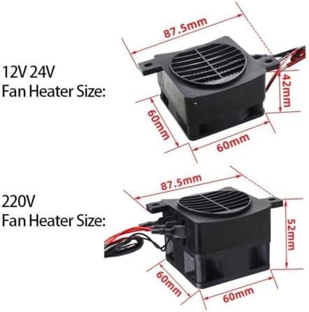 Insulated PTC Heater With Fan 12V~220V 50W~200W 1Pcs(12V 50W) - 2