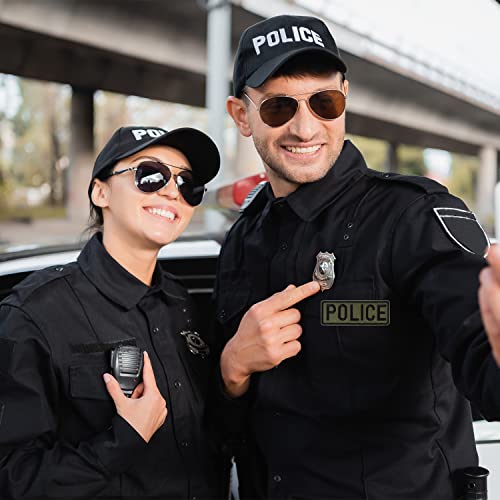 Tacvel Police Patch With Hook And Loop, For Police Vest Jacket Back Panel-Green(2 Pack, 1Pcs Small And 1Pcs Large) #TOP4