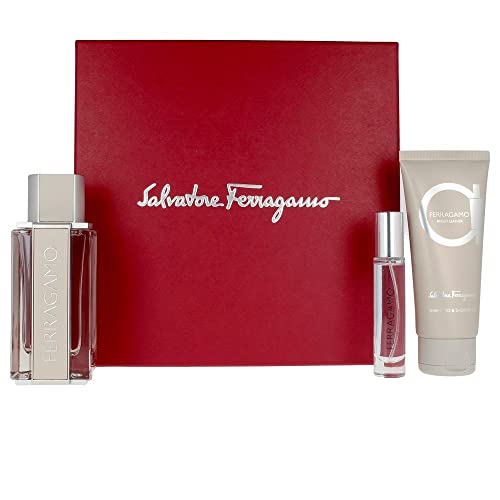 Image of Salvatore Ferragamo Bright Leather 3 Piece Gift Set for Men