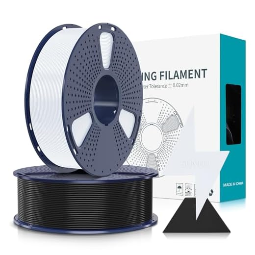 SUNLU High Speed PLA Filament 1.75mm, 30mm/s - 600mm/s Print Range, 1KG*2 Rolls Black+White