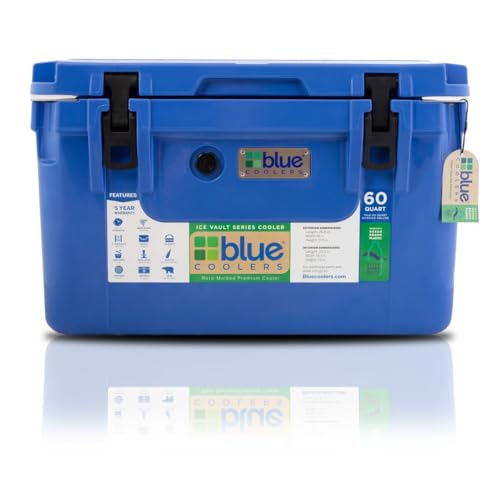 Reclaimed Ocean Plastic Rotomolded Cooler, Heavy-Duty Ice Chest with Multiple