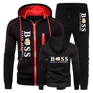 Survêtement Homme à Capuche Ensemble Jogging Homme 2 Pièces Sweat Zippé Hoodies et Pantalon Jogging Manches Longues Combinaison de Sport pour Gym Élégant pour Gym Running Loisirs