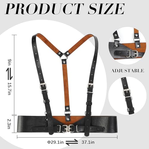 Punk Women's Belt, Fashion Women's Waistband Outerwear Outerwear Black Corset Belt, Adjustable Belt3