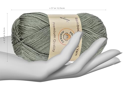 Image of 10-Pack of Yonkey Monkey 500 Grams Yarn - 70% Rayon derived from Bamboo, 30% Cotton - Imported - Pea Green 9012