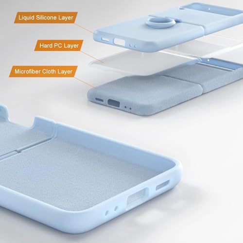 Image of MIDOS Back Cover Compatible with Samsung Z Flip 3 Silicone Case Full Protection Shock Proof Case for Samsung Galaxy Z Flip 3 (Sky Blue)