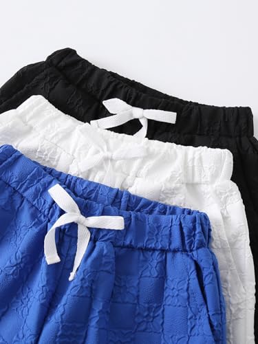 Image of Boys 6 Pieces Summer Beach Outfits Short Sleeve Button Down Shirts and Shorts Vacation Texture Sets for Kids