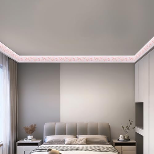 Ababoorty WALL BORDER TRIM 394"X4.1"Pink Flower Wallpaper Border Peel And Stick 3D Pattern Wall Decor Trim thumb #4