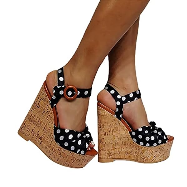 Höga klackar sexiga 15 cm bankett extra stora sandaler med 52 kilar, svart-49 Happy house