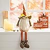 Glitzhome Handmade Swedish Tomte Fall Halloween Christmas Elf Gifts Fabric Gnome Sitter Decor 24 H Orange