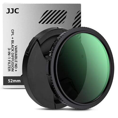 52mm 3in1 ND & CPL & Black Diffusion Mist Effect 1/4 Filter,Variable ND4-32(Stop 1-5) Polarising Mist Soft Filter,Nitto True Color Circular Polarizing with 28-Layer Coating for Dynamic Scene Shooting