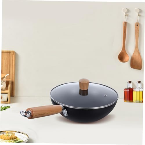 Wok profundo con mango de madera ergonómico PRETYZOOM miniatura 7