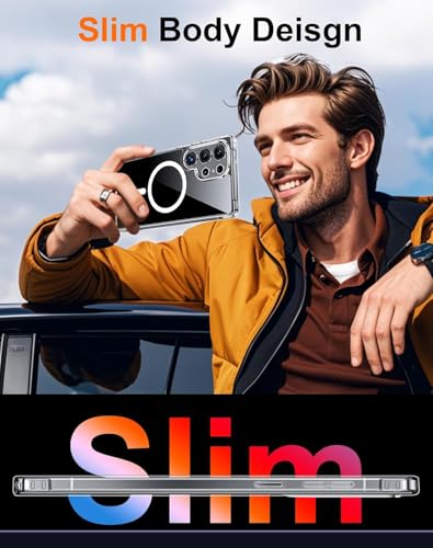 Image of Xmon Designed for Samsung Galaxy S25 Ultra Case Clear - Shockproof, Scratch-Resistant, Slim Protective Cover with Drop Protection for 6.9 Inch Phone - Transparent (S25 Ultra Magsafe)