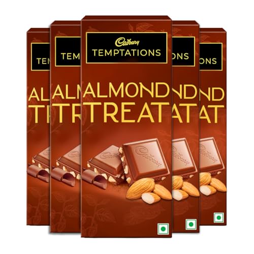 Image of Cadbury Temptations Almond Treat Premium Chocolate Bar, 70 g (Pack of 5)