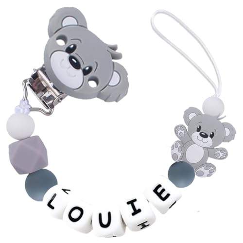 Personalized Baby Pacifier Clips With Name Personalized Stroller Clip Teddy Bear Baby Gifts (Bear)