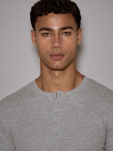 Image of The Modern Soul Men's Waffle Knit Henley Half Sleeve Tshirt for Men