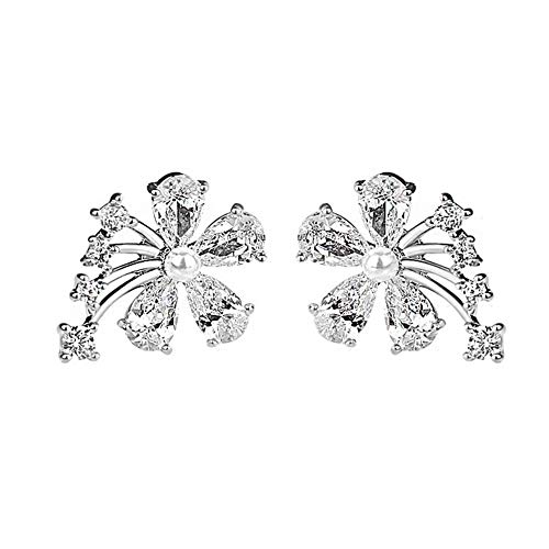 Boucles d'oreilles fleur en zircone cubique et perles le cadeau idéal pour célébrer une femme