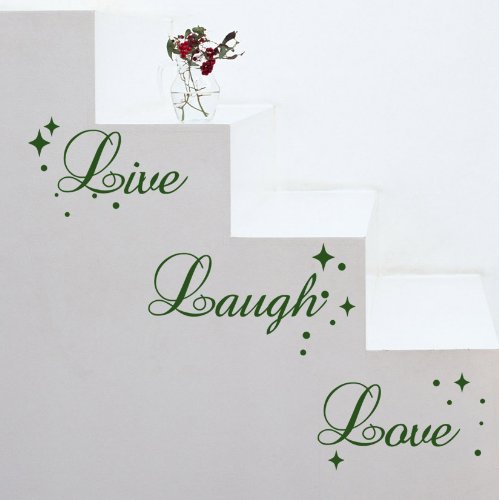 Sticker Live Laugh Love argenté XL pour un intérieur inspirant