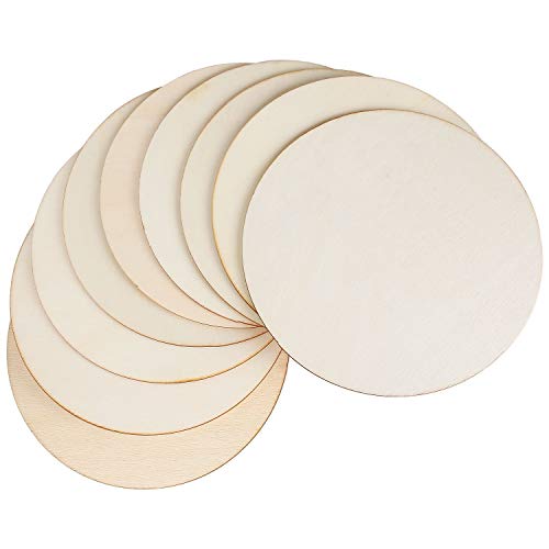 Zoeyes 50 Pieces 6 In Round Wood Circles For Crafts, 1/8 Inch Thick Wood Rounds, Unfinished Wood Pieces For Diy Craft Project, Decoration, Wood Burning, Laser Engraving #TOP2