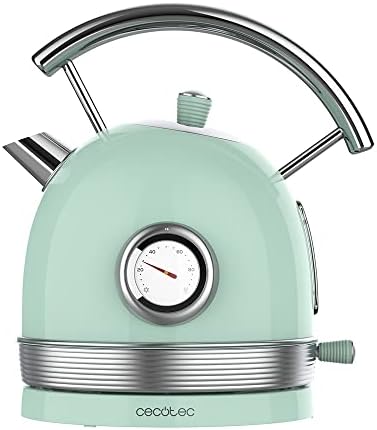 Cecotec ThermoSense 420 Light Green. 1,8 litrów, 2200 W, Miernik temperatury, Podstawa 360º, Stal nierdzewna, Styl Vintage, Zielony