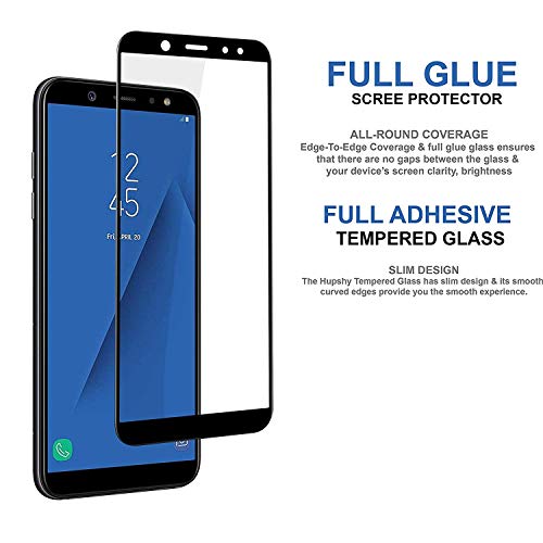 Image of Screen Protector for Samsung Galaxy A6 (2018) / J6 (2018) (Black) Tempered Glass Edge-to-Edge 6D Screen Guard With Installation Kit