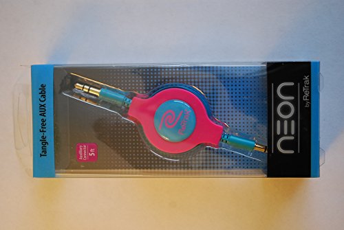 Retrak Neon Tangle Free Retractable AUX Cable
