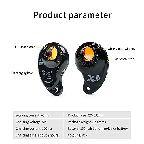 Tempaky ni Anti Spy Detector USB Recarregável Espião Camera Finder com 4 LEDs infravermelhos para ca