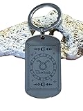 Llavero del zodiaco estrellado de Tauro, grabado láser de horóscopo, dije de signo del zodiaco, signo de nacimiento de astrología, constelación del horóscopo