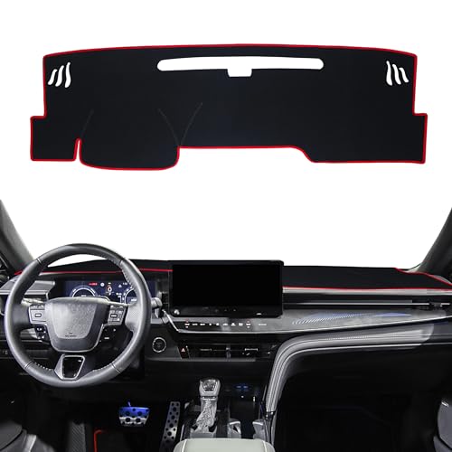 SENSHINE Dashboard Cover for 2025 2026 Toyota Camry Accessories Dash Cover Mat No Glare Sunshade UV Rays Carpet Protector Pad Without HUD, Red Trim