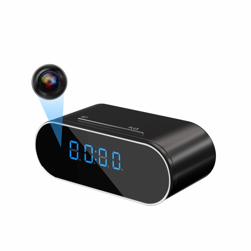 Reloj Mini Camara Espia Oculta vigilancia wifi interior 1080P - Black | HD 1080p,ángulo amplio de 140°,solo Wi-Fi 2,4G,visión nocturna,detección de movimiento,control por app,visualización remota
