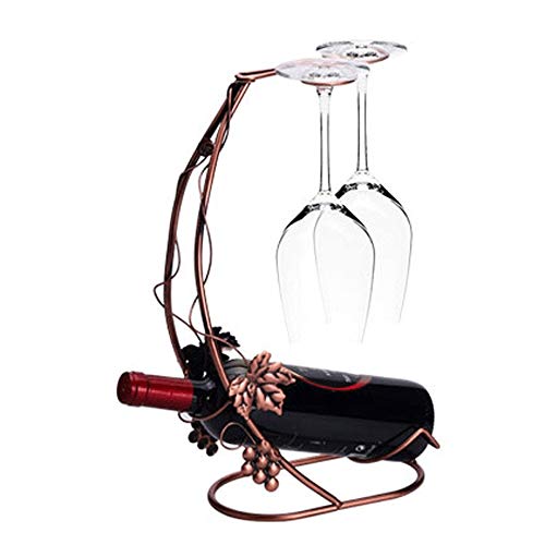 Soporte para botella de vino metal plata 1 botella miniatura 1