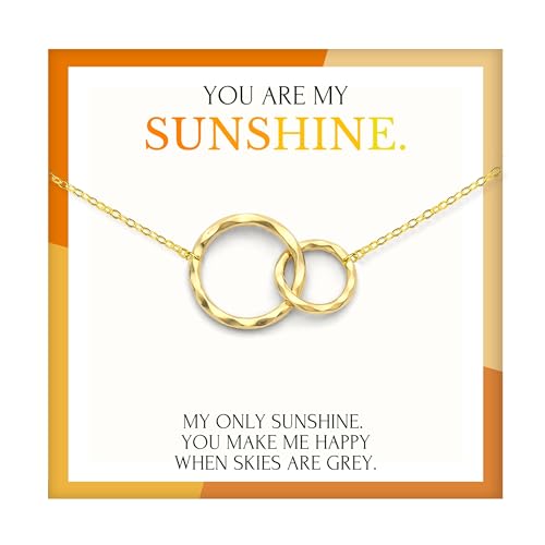 HOPE LOVE SHINE You Are My Sunshine Mom Necklace From Daughter With Message Card 14k Gold Vermeil Gift