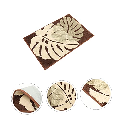 Tapis de sol absorbant polyester antidérapant marron UKCOCO salle de bain