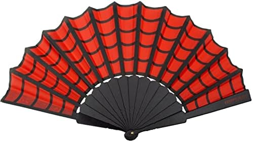 Gothic Scallop Fabric Hand Fan Spiderweb Folding Fan image 5