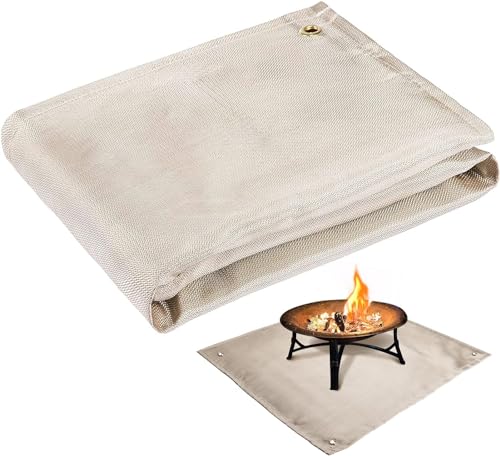 Fire Pit Mat - 37.8x39.4in Fireproof Blanket for Under Fire Pit, Compatible with Solo Stove, Heat...
