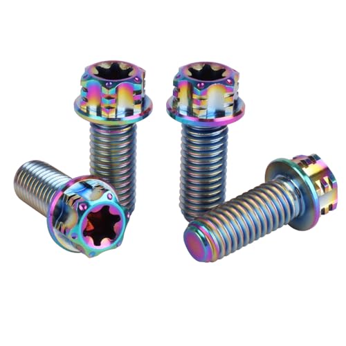 Image of 4Pcs Titanium Bolt Flange Torx Head M8 M10 x 20 25 30mm Screw Bolt for Motorcycle Car Modifications (Rainbow, M8x20mm)