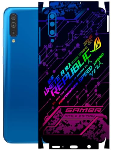 Image of AtOdds - Full Body Back Screen Guard Protector Film - Lamination Wrap Skin Sticker Compatible with Samsung Galaxy A50 | Scratchproof Matte Finish (Gamer)