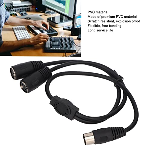 RTLR DIN Cabo adaptador 4 pinos para 2DIN 4 pinos, bainha de PVC de 0,5 m, cabo divisor mini DIN Y d