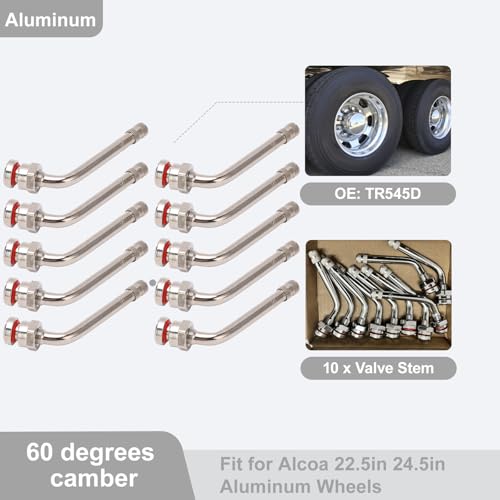 Truck Tire Valve Stems, TR545D Valve Stem Extension Fit for 22.5in 24.5in Aluminum Wheels with 9.7mm Rim Hole (Pack of 10) by Espusta - Image 6