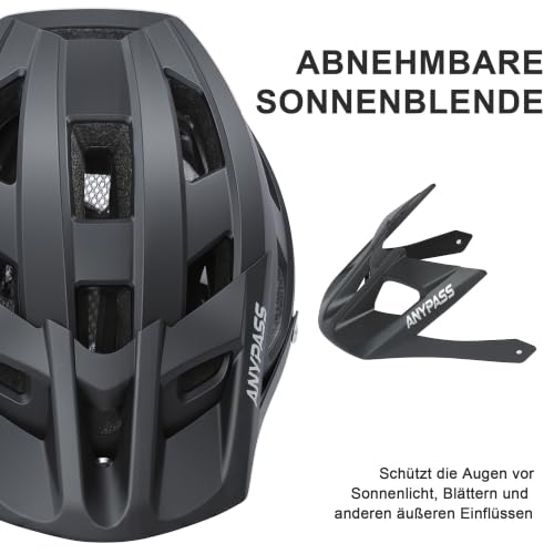 Fahrradhelm Herren Damen, Leichter MTB Helm mit Visier fürs Fahrrad – Ansicht 5