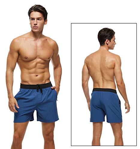 Image of Tyhengta Men's Swim Trunks Quick Dry Beach Shorts with Zipper Pockets and Mesh Lining