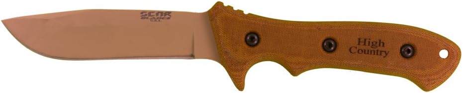 SCAR Blades High Country Knife, Powdercoat Gray/Brown/Black
