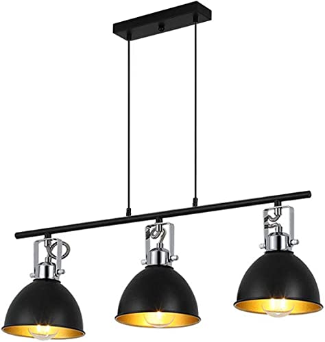 Retro Pendelleuchte Industrial, Schwarz Metall Deckenlampe Hängelampe
