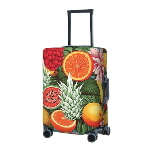 Housse de valise élastique à motif fleurs et fruits tropicaux pour adulte
