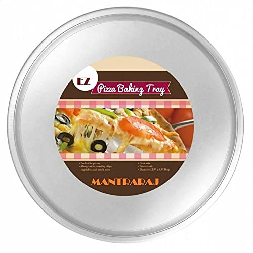 MantraRaj New Cake Tin Non Stick Round Square Large Tray for Baking Loaf Brownie Pizza Birthday for Roasting Chips Vegetables (Pizza Baking Tray)