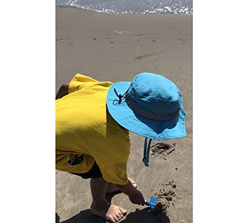 Eagle Eye Explorer Kids Safari Floppy Bucket Hat Backyard Outdoor Adventure For Boys & Girls. Sure Fit Adjustable Head Band, Wide Brim, Hat Band, Chin Strap & Large Mesh Ventilation Panels. Blue S/M #TOP1
