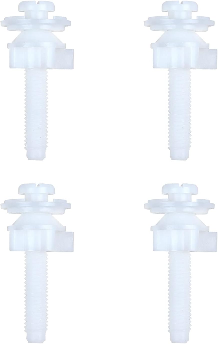Toilet Seat Hinge Bolt Screw, 4 PCS Universal Plastic Downlock Nuts
