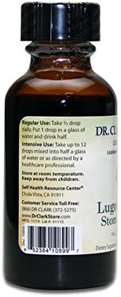 Stomach Saver from Dr. Clark Store, Contains Lugols Iodine 2% Granular Iodine - 1 fl. Oz with a Dropper and Cone Cap for Traveling