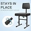 Best X-Style Adjustable Padded Keyboard Bench: good flexibility to offer 43 GLEAM Keyboard Bench Piano Bench Padded Cushion with Backrest Height Adjustable 17.5in - 22in Keyboard Chair Black (Thick Padding) #4